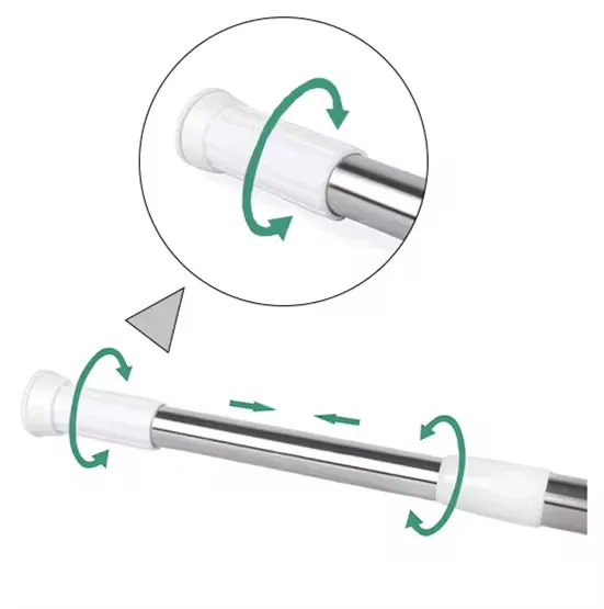Palo Extensible Para Cortina De Baño De 1,40 A 2,60 M Acero - Imagen 1