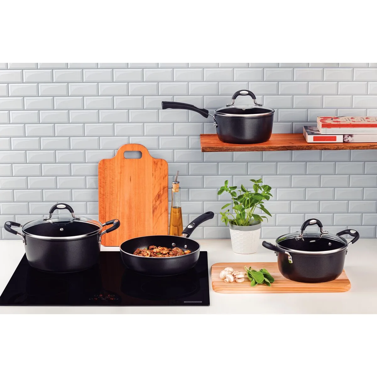 Bateria De Cocina Ollas Tramontina Monaco 4 Piezas Antiadher - Imagen 3