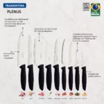 Juego De Cuchillas Tramontina Plenus Acero Inoxidable 9 Pz - Imagen 3