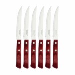 Cuchillo De Asado Tramontina Polywood Acero Inox X6 Unid
