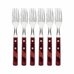 Tenedor De Mesa Tramontina Polywood Acero Inox X6 Unid