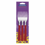 Tenedor De Mesa Tramontina New Kolor X3 Unid Rojo - Imagen 3