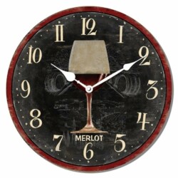 Reloj De Pared Selecta 29 Cm Copa Vino Mdf