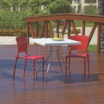 Silla Tramontina Sofia Polipropileno Respaldo Cerrado Rojo - Imagen 3