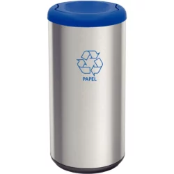 Basurero de Acero Inox Tramontina Piemonte Vaiven 40 L Azul