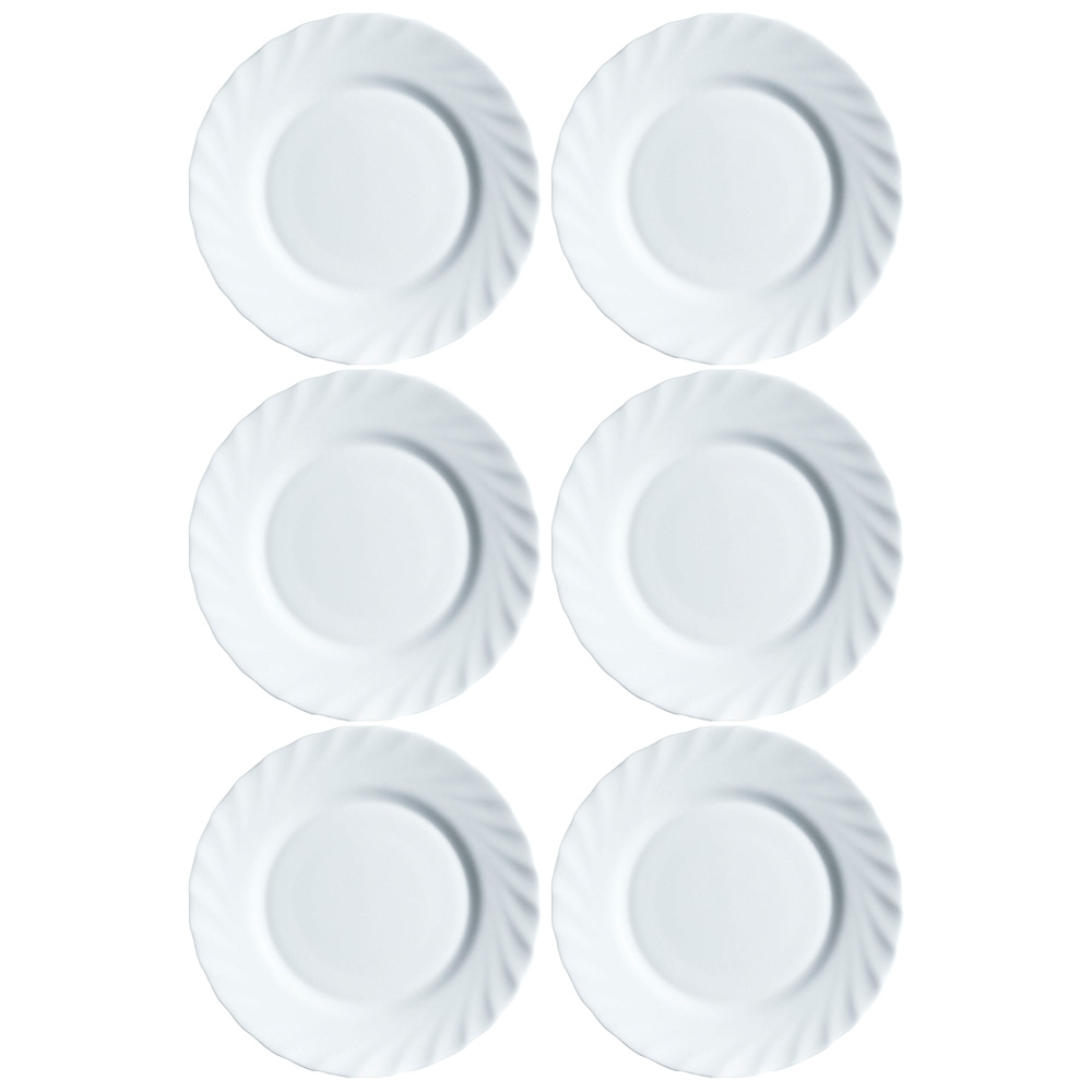 10350 Plato De Postre Vidrio Blanco Luminarc Trianon 19 Cm X6 Unid - Imagen 1