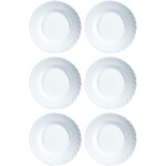 Plato Hondo Vidrio Blanco Luminarc Trianon 23 Cm X6 Unid