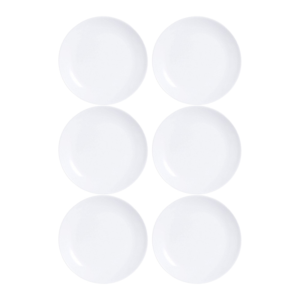 10890 Plato De Postre Vidrio Blanco Luminarc Diwali 19 Cm X6 Unid - Imagen 1