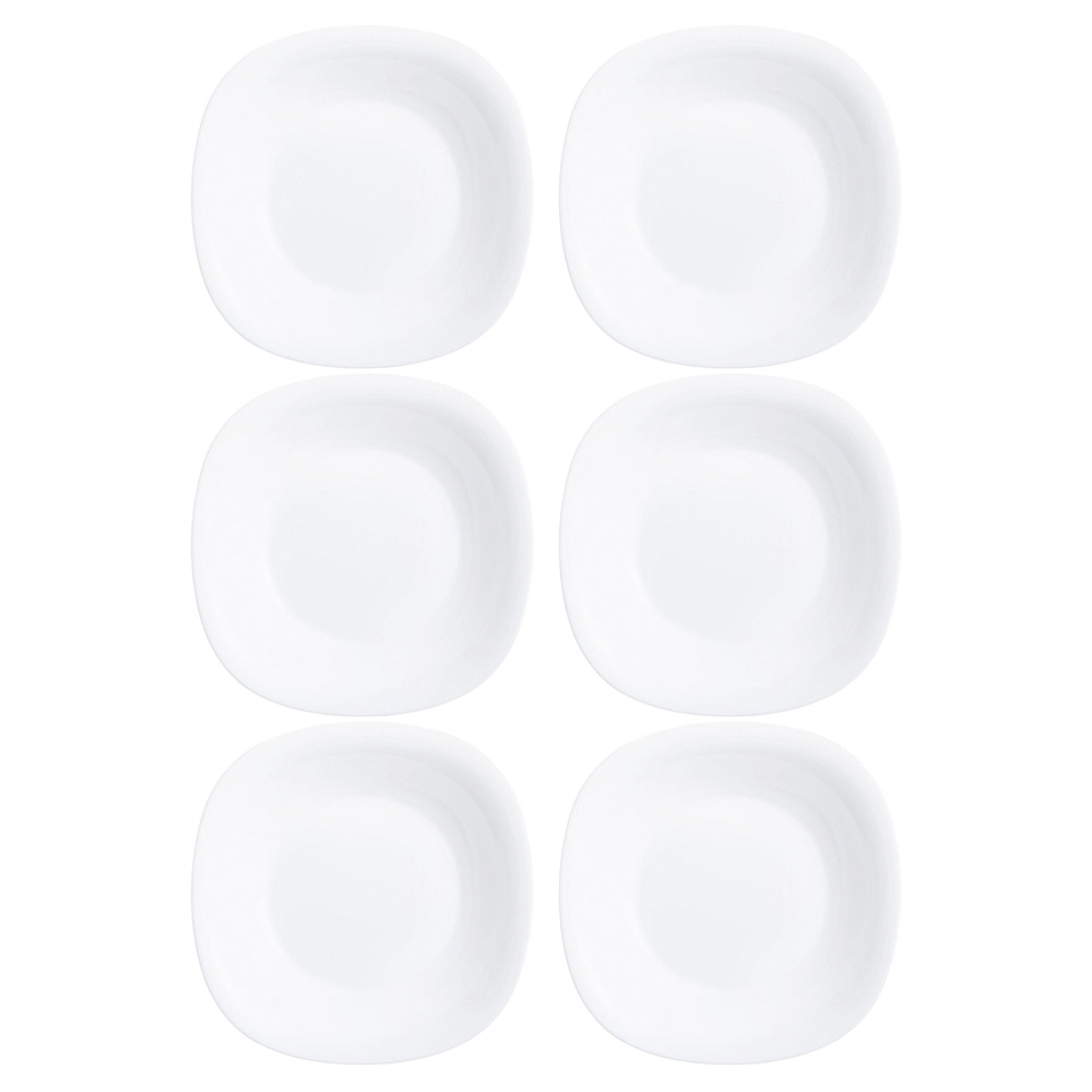 1645 - copia Plato Hondo Vidrio Blanco Luminarc Carine 21 Cm X6 Unid - Imagen 1