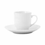 Taza Con Platillo De Porcelana Selecta 100 ml Blanco X6 Unid - Imagen 2