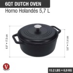 Olla De Hierro Esmaltado 26 Cm Victoria 6 Litros Con Asas - Imagen 2