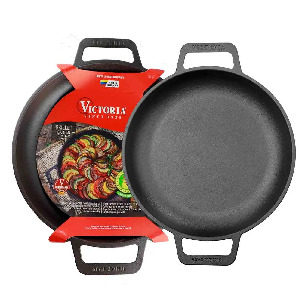 Sarten De Hierro Esmaltado Victoria Con Asas 25 Cm - Imagen 2