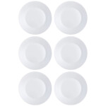 Plato Llano Vidrio Blanco Luminarc Harena 25 Cm X6 Unid