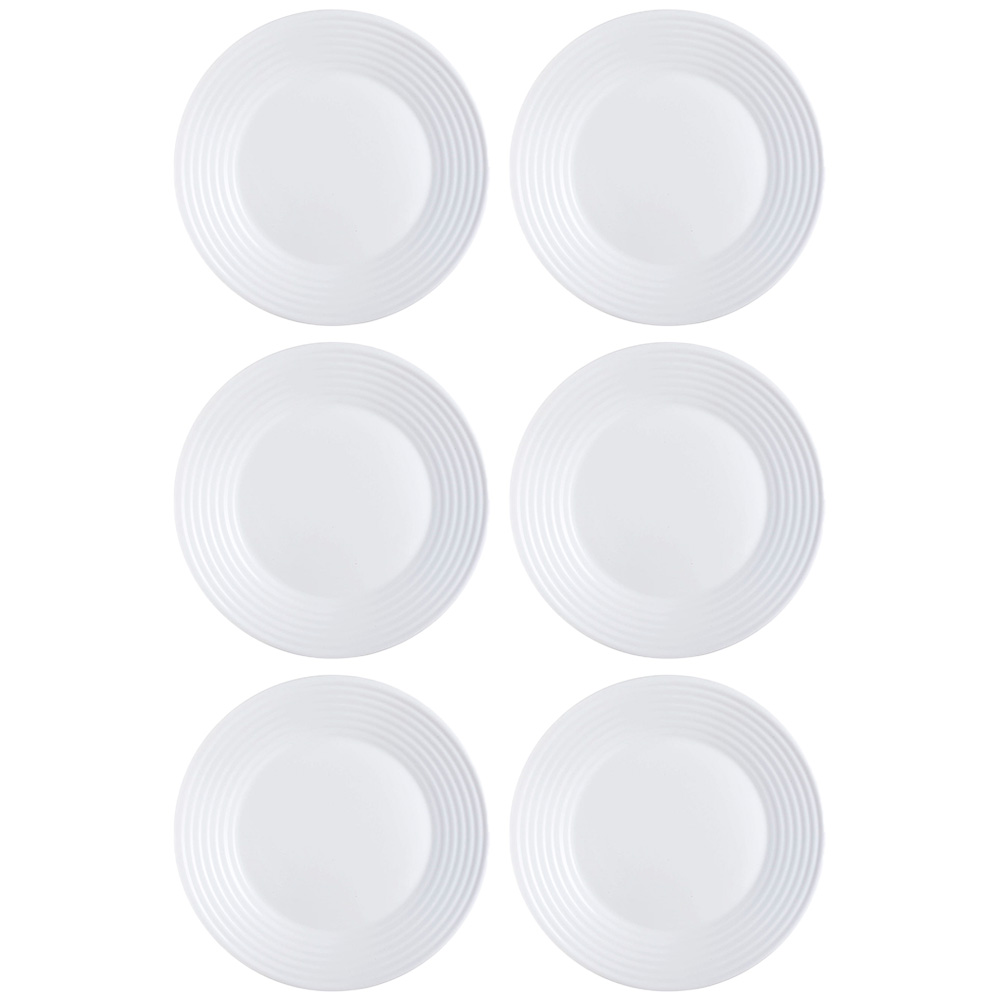 53487 - copia Plato Llano Vidrio Blanco Luminarc Harena 25 Cm X6 Unid - Imagen 1