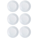 Plato Hondo Vidrio Blanco Luminarc Harena 23.5 Cm X6 Unid