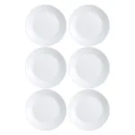 Plato De Postre Vidrio Blanco 18 Cm Luminarc Zelie X6 Unid