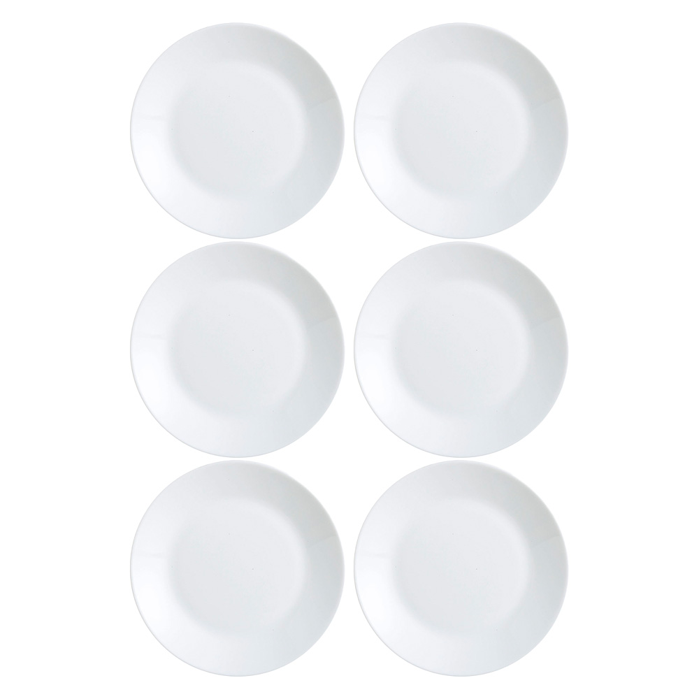 53499-1 Plato De Postre Vidrio Blanco 18 Cm Luminarc Zelie X6 Unid - Imagen 1