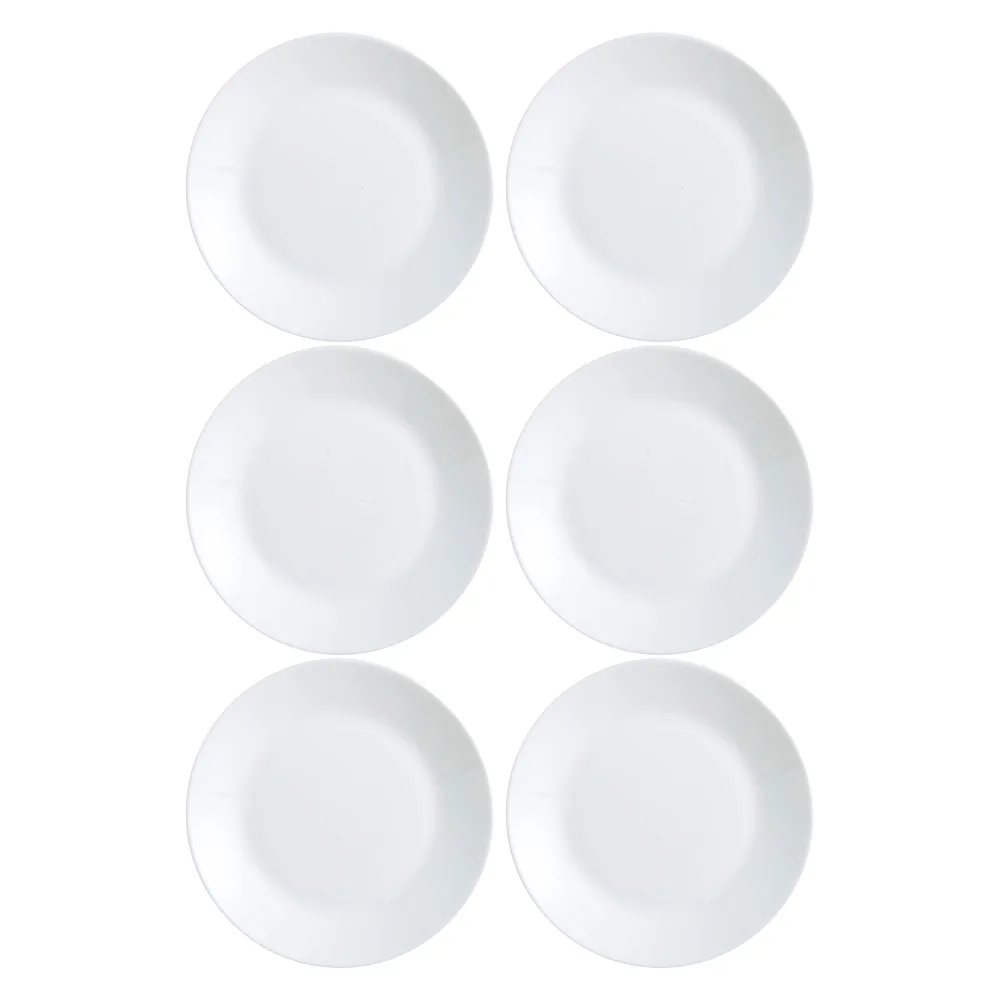 Plato De Postre Vidrio Blanco 18 Cm Luminarc Zelie X6 Unid - Imagen 1