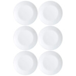 Plato Llano Vidrio Blanco 25 Cm Luminarc Zelie X6 Unid