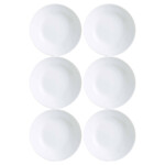 Plato Hondo Vidrio Blanco 20 Cm Luminarc Zelie X6 Unid