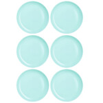 Plato Llano Vidrio 27 Cm Luminarc Diwali X6 Unid Turquesa