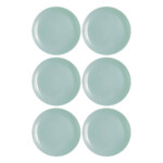 Plato Postre Vidrio 19 Cm Luminarc Diwali X6 Unid Turquesa