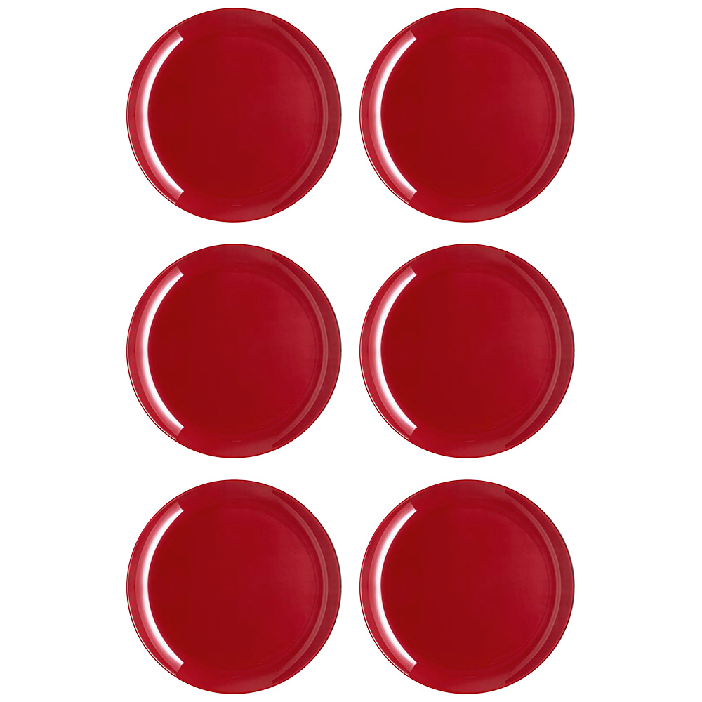 53620 - copia Plato Llano Vidrio 26 Cm Luminarc X6 Unid Arty Bordeaux - Imagen 1
