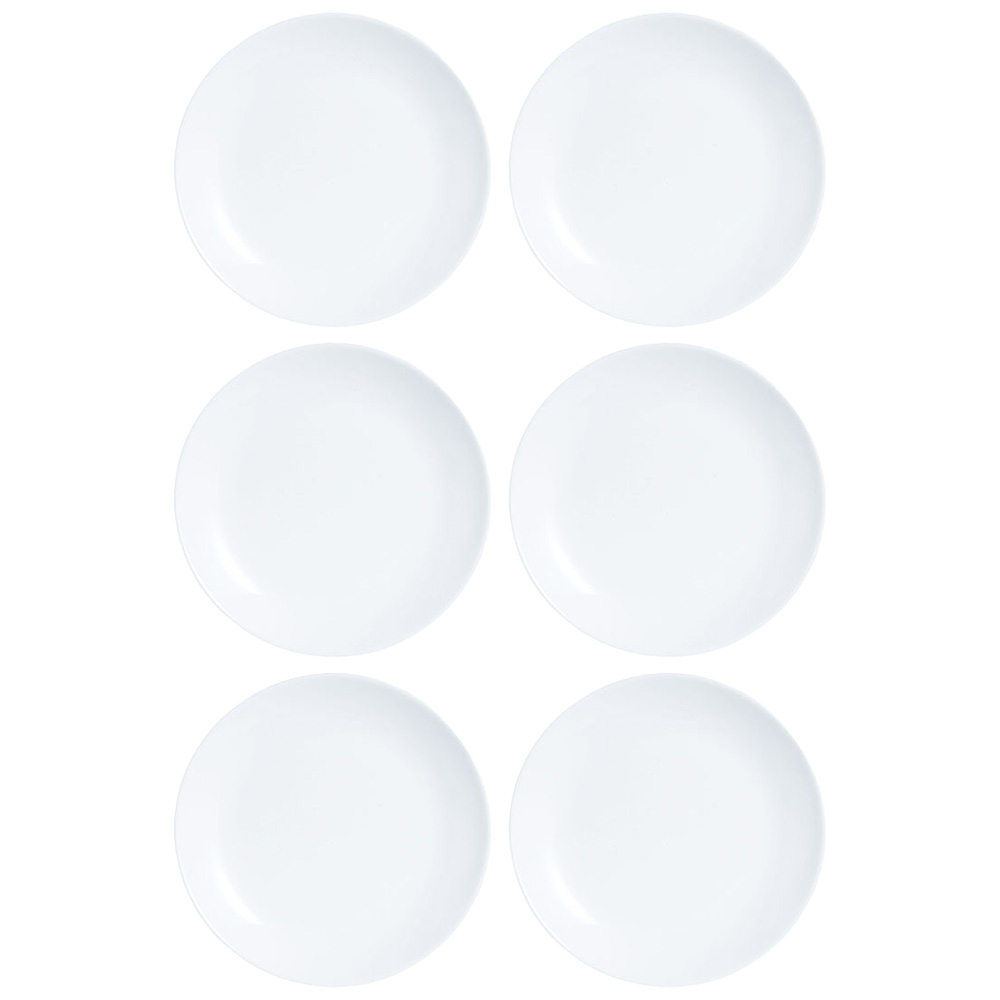 53626 Plato Llano Vidrio 25 Cm Luminarc Blanco Diwali X6 Unid - Imagen 1