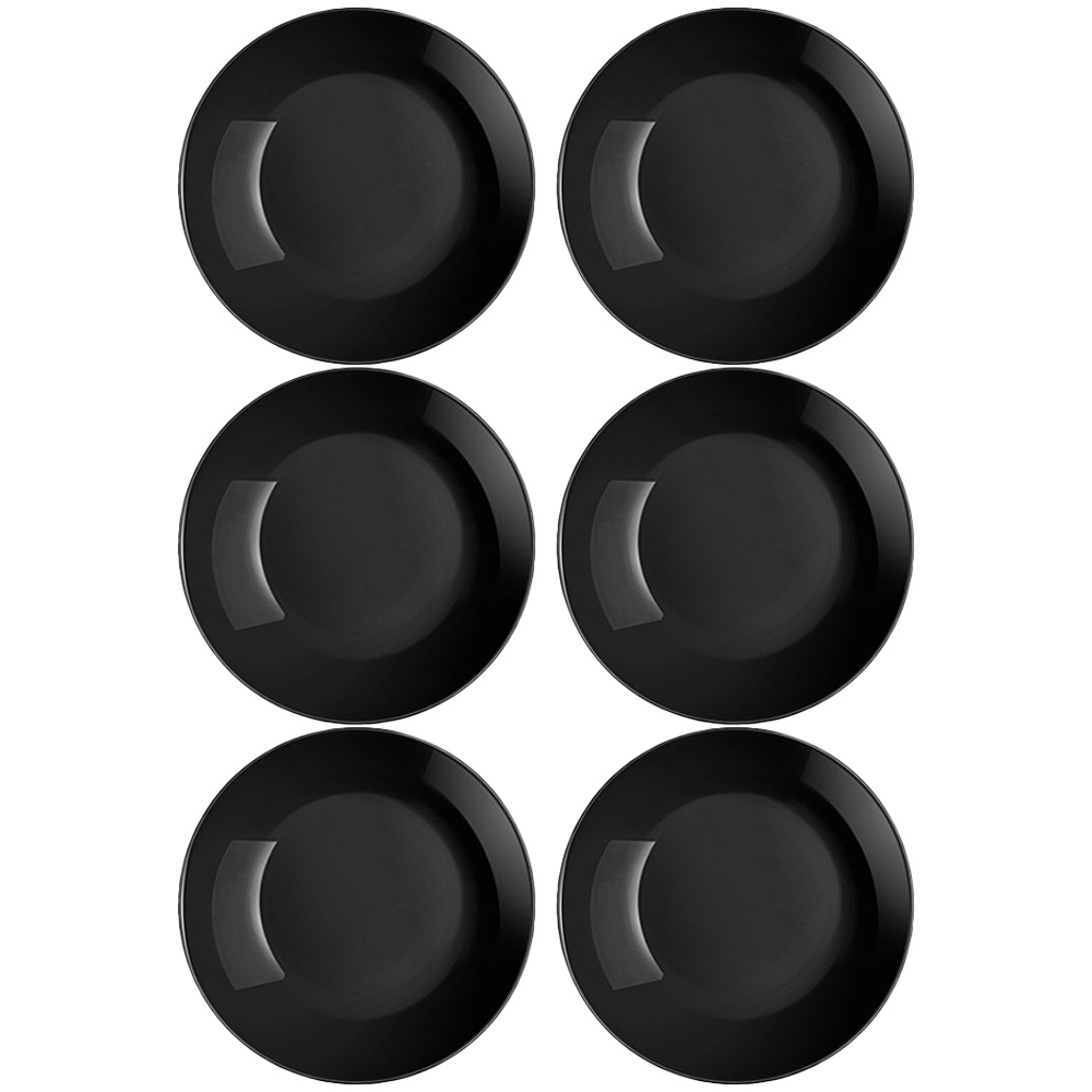 53627-2 Plato Llano Vidrio 25 Cm Luminarc Negro Diwali X6 Unid - Imagen 1