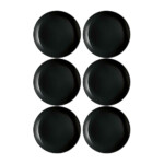 Plato De Postre Vidrio 19 Cm Luminarc Negro Diwali X6 Unid