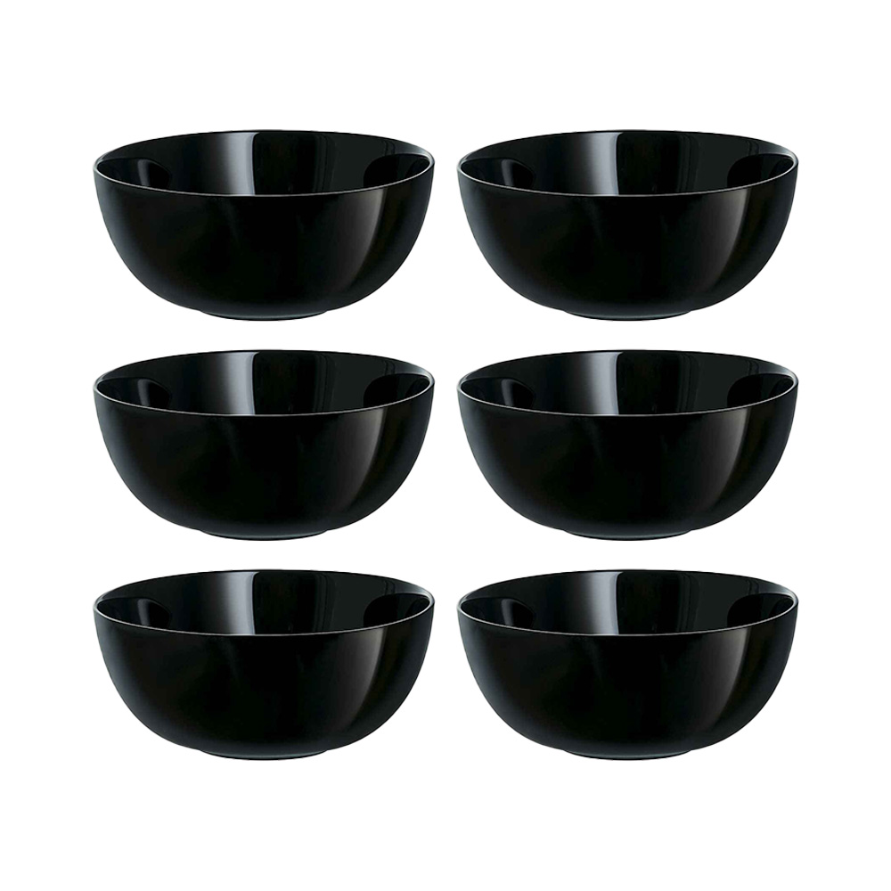 53658-1 Bowl De Vidrio Compotera 12 Cm Negro Luminarc X6 Unid - Imagen 1