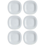 Plato Llano Vidrio Luminarc 27 Cm Granite Carine X6 Unid