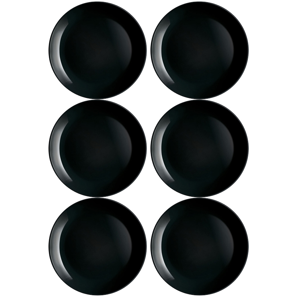 53704-1 Plato Llano Vidrio Negro 27 Cm Luminarc Diwali X6 Unid - Imagen 1
