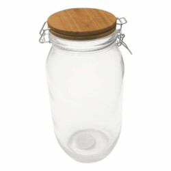 Frasco De Vidrio Hermetico Conserva 2000 Ml Tapa Madera