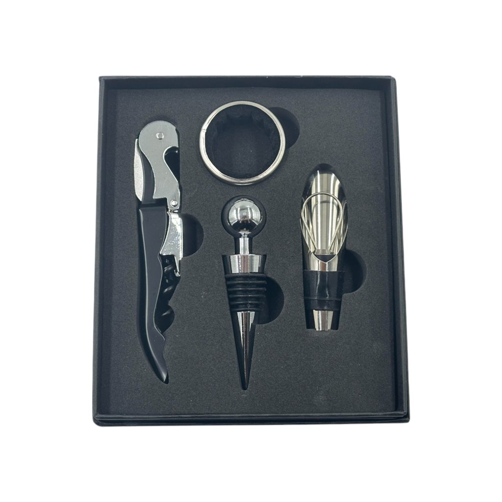 605356 Set De Vino Kit Accesorios 4 Piezas Acero Inoxidable - Imagen 1