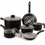 Juego Batería De Cocina Tramontina Antiadherente 9 Pz Linz - NEGRO