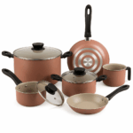 Juego Batería De Cocina Tramontina Antiadherente 9 Pz Linz - ROSA