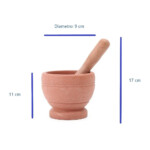 Mortero De Cocina Plastico 11 Cm X 9 Cm Triturador Especias - Imagen 2