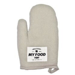 Manopla De Cocina Agarradera Tela 26x17cm Beige Gris